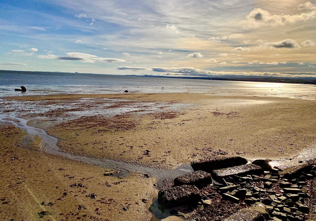 First light across Portobello Beach and the Firth of Forth